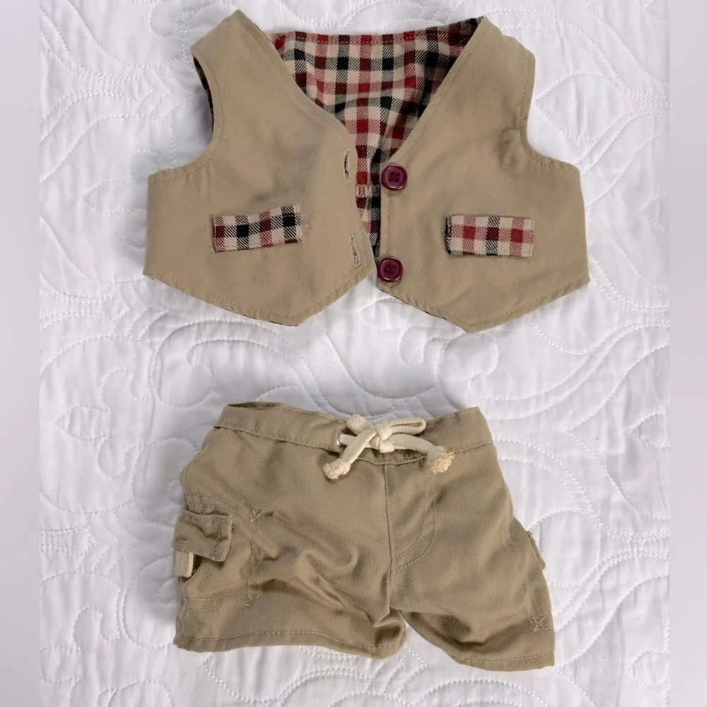 Vintage 90’s Build-A-Bear Bundle:Reversible‎ Vest, Shorts, Shoes, Sunglasses EUC
